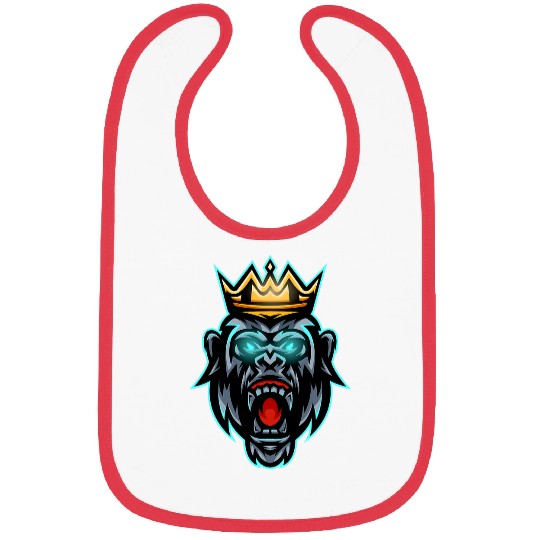 Owl Pet Gorilla Face Angry Growling Scary Silverback Gorilla King Bibs
