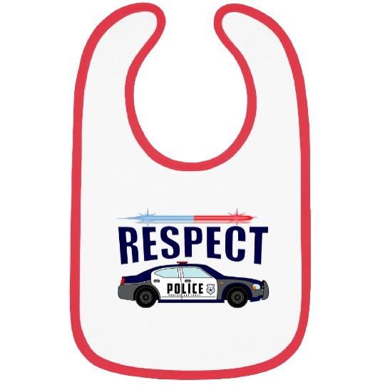 Respect The Police Car Lights Law enforcement support Bibs