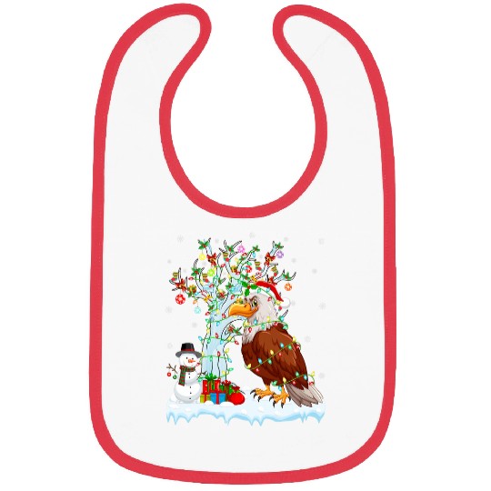 xmass Element Tree Lighting Santa Hawk Bird Christmas Bibs
