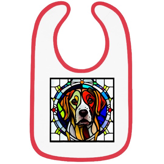Brittany Spaniel Colorful Stained Glass Bibs