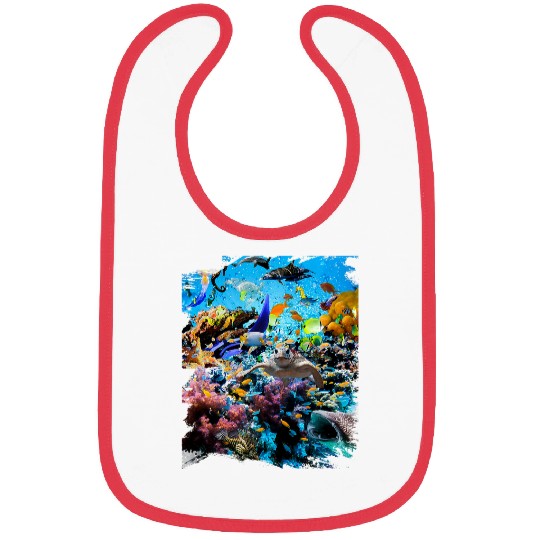 Turtle Pet Ocean Dolphin Shark Turtle Coral Sea Fish Orca Whale Reef Bibs