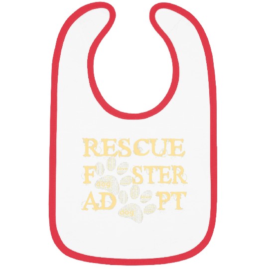 Dog Rescue Mom Paw Word Art Cloud Bibs