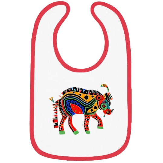 Bison Native American Pacific Northwest Coast Art Style Bibs