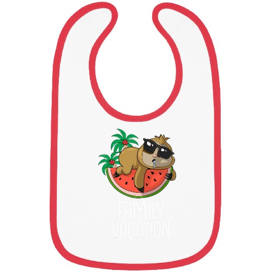 Sloth Pet chilling on melon Family Vacation Bibs