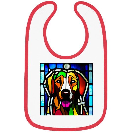 Brittany Spaniel Colorful Stained Glass 2 Bibs
