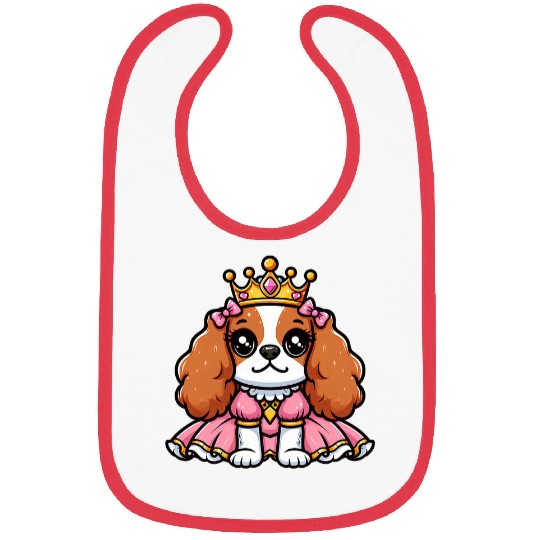 Cavalier King Charles Spaniel Princess Funny Dog Royalty Bibs