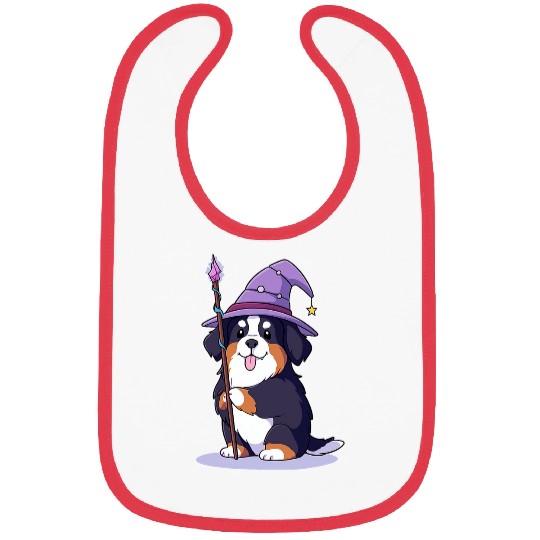 Bernese Mountain Dog Wizard Funny Magic Bibs
