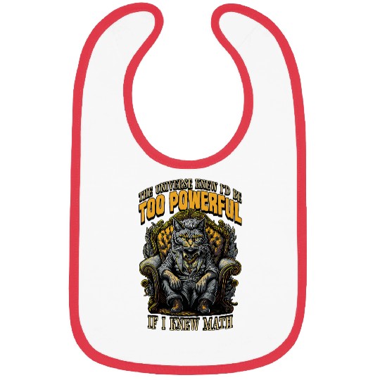 Cat Math Lover Funny Feline Mob Boss Mathematics And Algebra Bibs