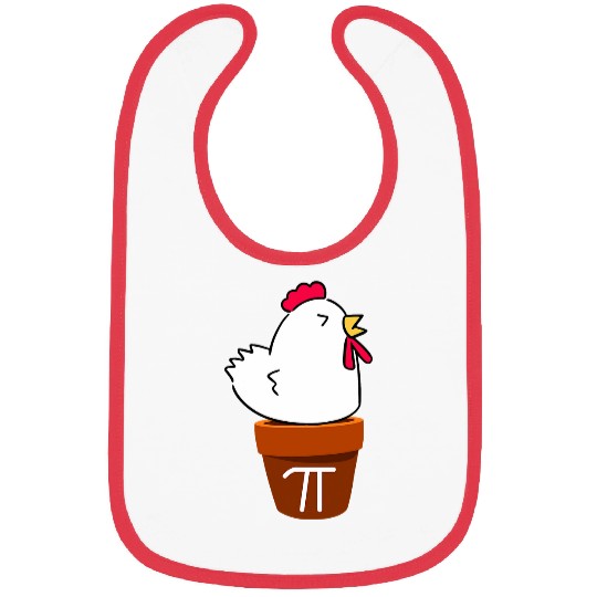 Cute Chicken Pot Pie Funny Math Pun Pi Symbol Bibs