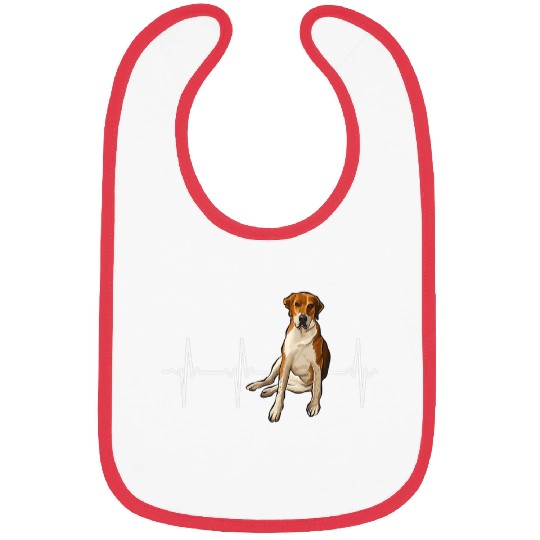 English Foxhound Heartbeat Dog Lover Bibs