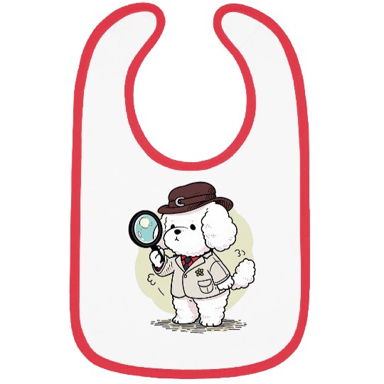 Bichon Frise Detective Funny Dog Mystery Bibs