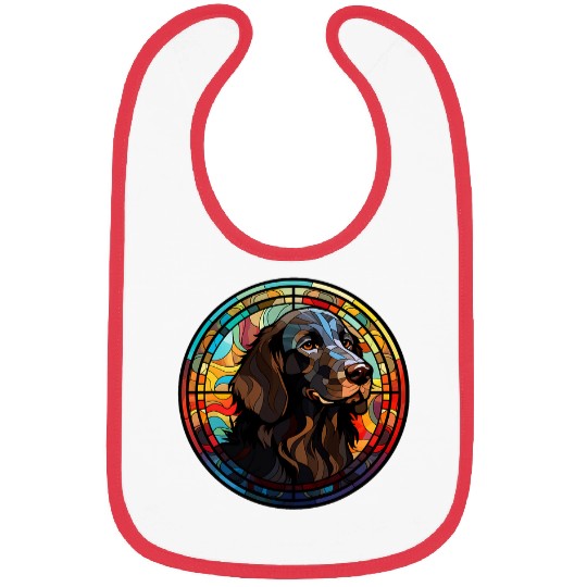Flat Coated Retriever Dog Stained Glass Leadlight Artistic Bibs