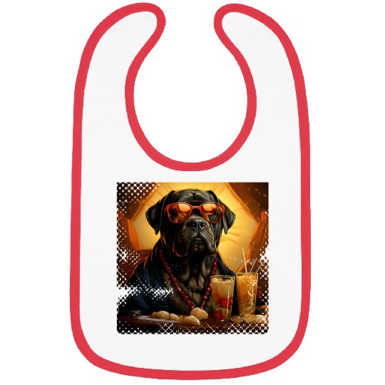 Adventure Dog Cane Corso Ramen Hat Bowl Stars Stripes Bibs