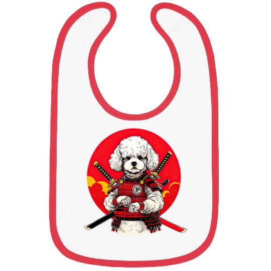 Bichon Frise Samurai Funny Dog Warrior Bibs