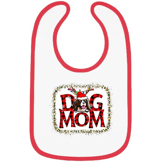 Cavalier King Charles Spaniel Dog Mom xmass Reindeer Horn Bibs