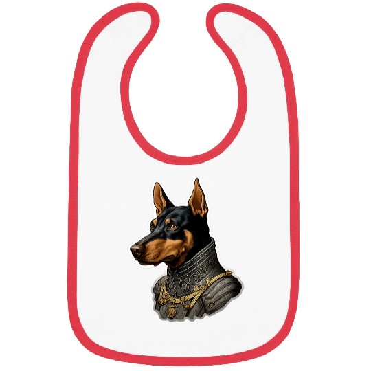 Baroque Renaissance Doberman Pinscher Dog Portrait Bibs