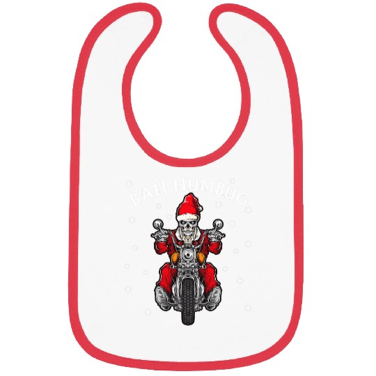 Bah Humbug Skeletons Santa Riding A Motorcycle Gift Bibs