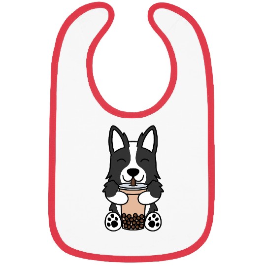 Boba Bubble Milk Tea Border Collie Dog Bibs