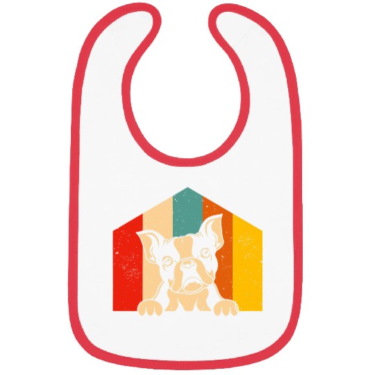 Boston Terrier Dog Boston Bull Terrier Retro Bibs