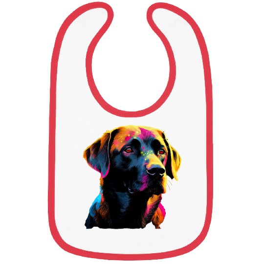 Black Labrador Lover Colorful Pop Art Black Lab Bibs
