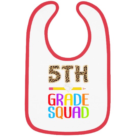 5th Grade Squad Leopard Print Fifth Grade Teacher Student Bibs