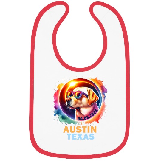 Austin Texas Total Solar Eclipse 2024 Labrador Retriever Dog Bibs