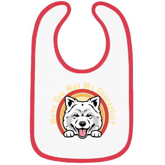 Emotional Support Therapy Dog Samoyed Breed Retro Pet Spitz Bibs