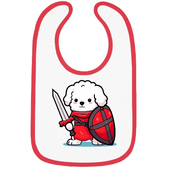 Bichon Frise Knight Funny Dog Medieval Bibs