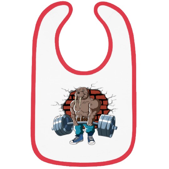 Fitness Walrus doing Deadlift Workout Training Gym Bibs