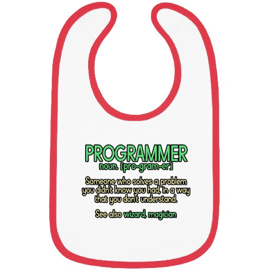 Funny Programmer Wizard Magician Computer Coder 21 Bibs