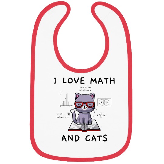 I Love Math And Cats Mathematician Bibs