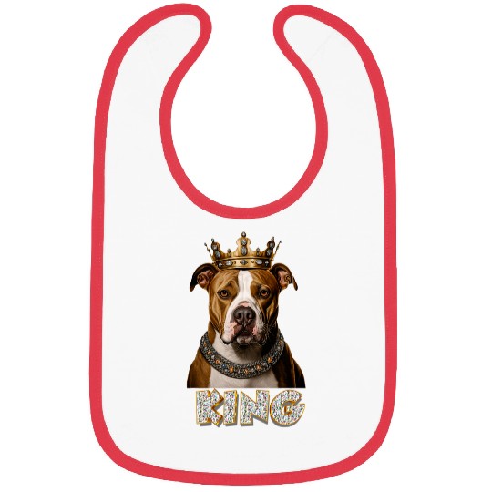 Baroque Renaissance King Pitbull Dog Portrait Bibs