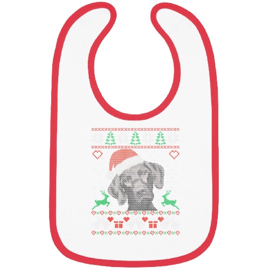 Black Lab Labrador Christmas Santa Hat Ugly Christmas Bibs