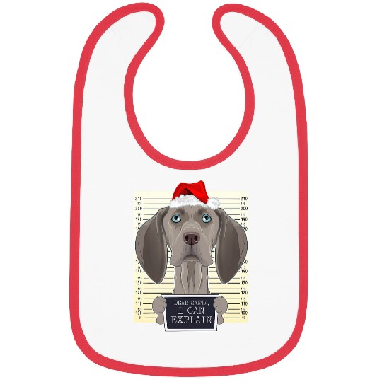 Dear Santa I Can Explain Funny Christmas Weimaraner Bibs
