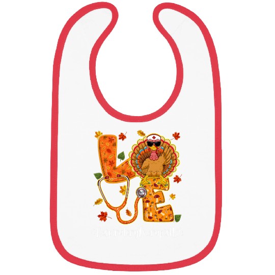 Love Respiratory Therapis Life Thanksgiving Autumn Turkey Bibs
