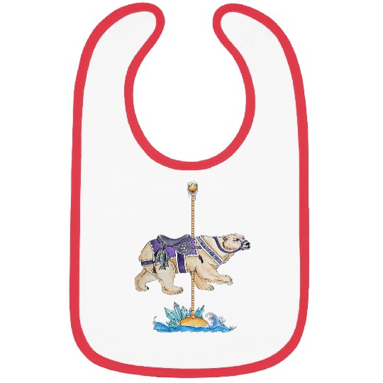 Carousel Polar Bear Art Bibs