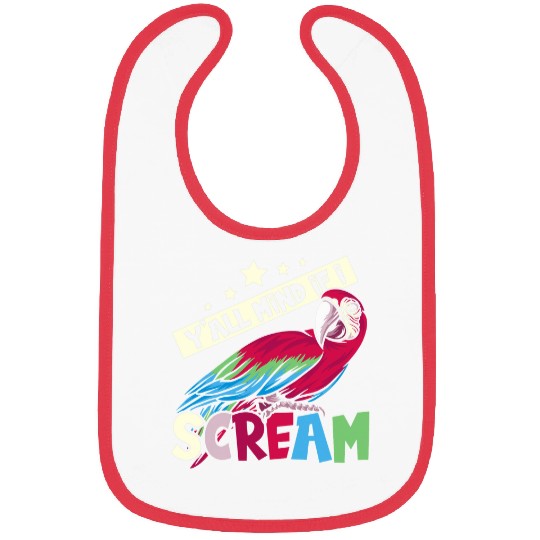 Scarlet macaw with parrot and funny parrot Bibs