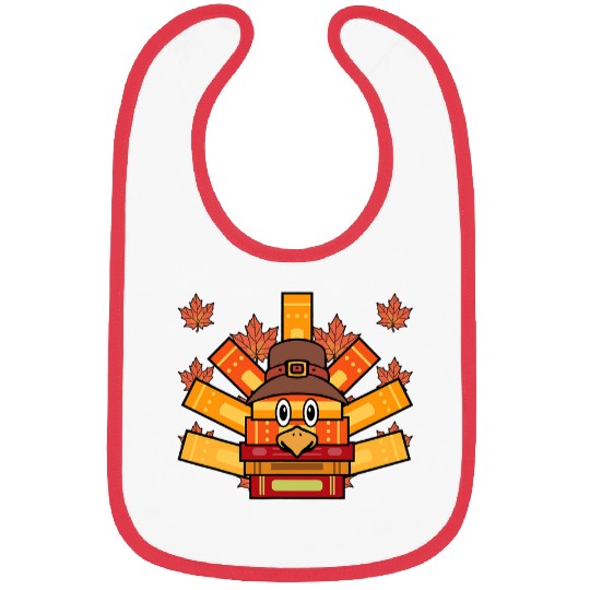Lacrosse Gift Librarian Book Reader Funny Turkey Thanksgiving Bibs