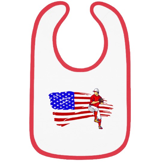 Baseball Pitcher American Flag USA Flag Baseball Bibs