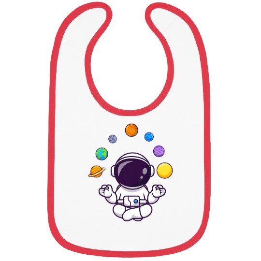 Funny Meditating Yoga Lotus Astronaut Planets Space Cosmos Bibs