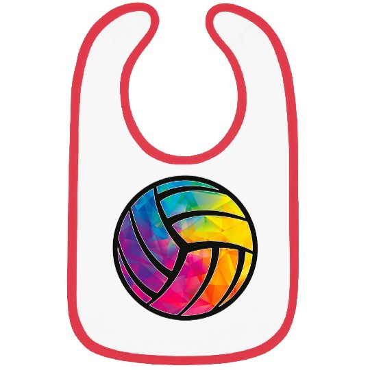 Geometric Volleyball Shape Low Poly Cool Volleyball Lover Bibs