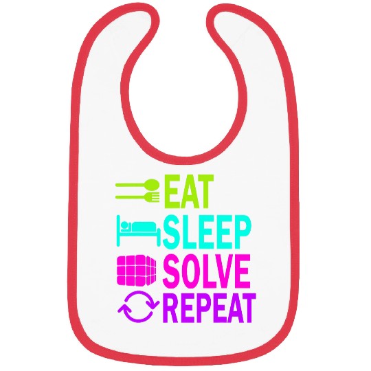 Eat Sleep Solve Repeat Math Speed Cubing Genie Cube 213 Bibs