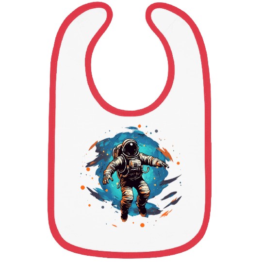 Astronaut Floating in Outer Space Bibs