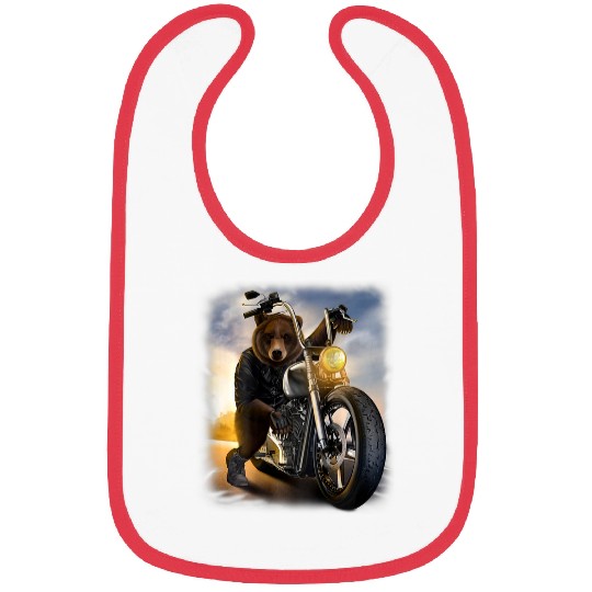 Grizzly Bear Riding Chopper Motorcycle Bibs