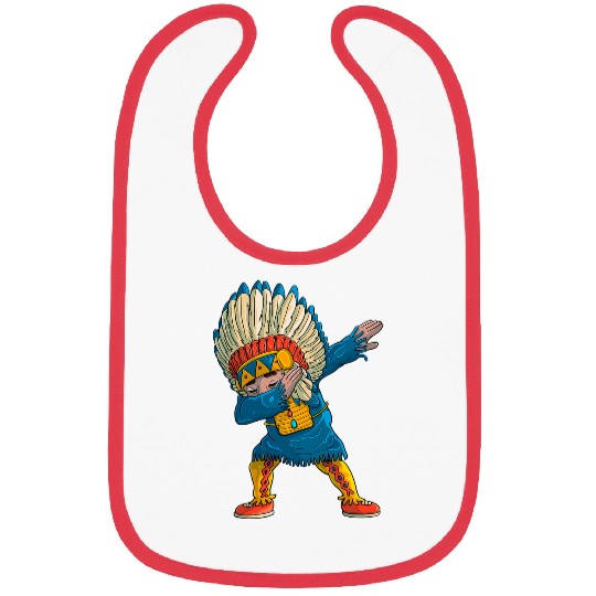 Dabbings Native American Indian Indigenous Cartoon Art Bibs