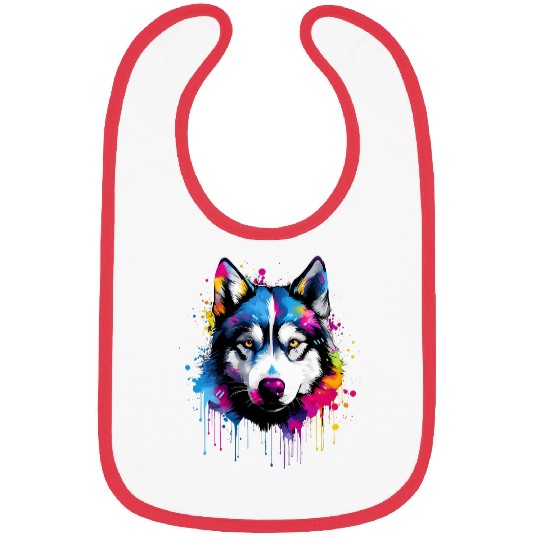 Colorful Siberian Husky Dog Bibs