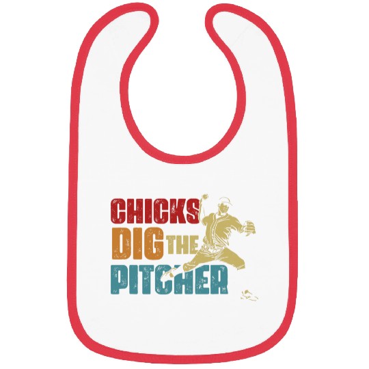 Baseball Pitcher Funny Chick Dig The Pitcher Softball Player Bibs