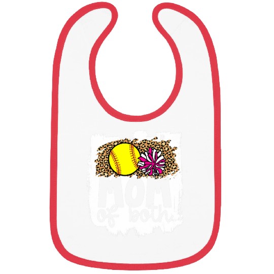 Cheer Softball Mom of Both Softball and Cheer Mother Bibs