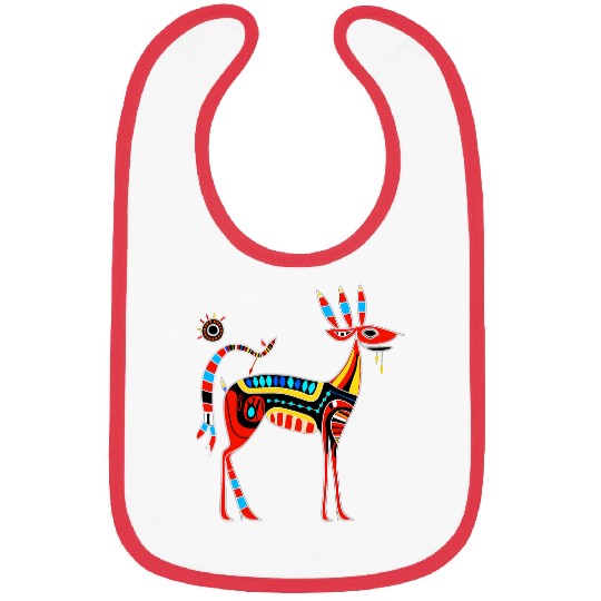 Deer in Native American Pacific Northwest Coast Style Bibs