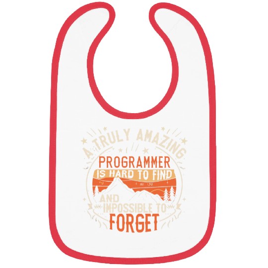 A Truly Amazing Programmer Is Hard To Find Funny Retro Bibs